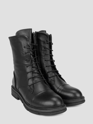 Черные кожаные ботинки на шнуровке | 6823430