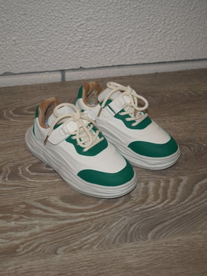 Біло-зелені кросівки з липучкою | 6823497