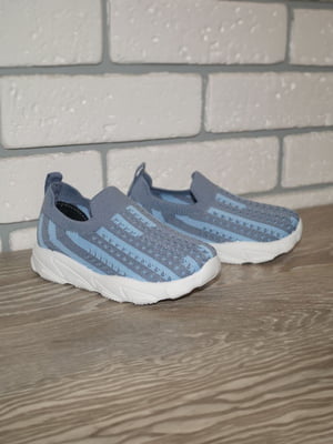 Блакитні текстильні кросівки | 6824142