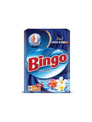 Пральний порошок Bingo автомат 450гр. 2в1 White&Colors | 6824436