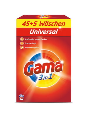 Пральний порошок Gama 3in1 Universal 3кг | 6824769