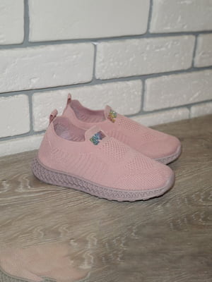 Рожеві текстильні кросівки | 6823644