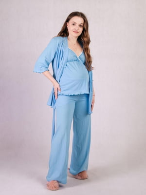 Комплект-трійка для вагітних та годуючих мам: топ, штани та хадат | 6825624