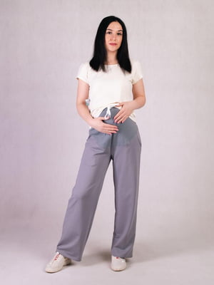 Сірі штани для вагітних прямого фасону | 6825655