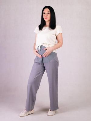 Сірі штани для вагітних прямого фасону | 6825658