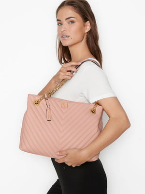 Эффектная вместительная сумка Victoria's Secret art555121 (Розовый, размер большой) | 6824861