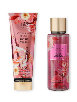 Набір для тіла Rose Lychee Victoria's Secret міст та лосьйон 1159802249 (Рожевий, 236 ml/250 ml) | 6824958