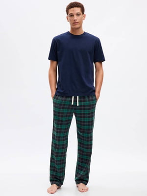 Пижамные фланелевые мужские штаны GAP 1159801479 (Зеленый, S) | 6824969