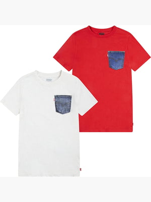 Набір з 2 дитячих футболок Levi's 1159801266 (Білий/Червоний, L) | 6825008