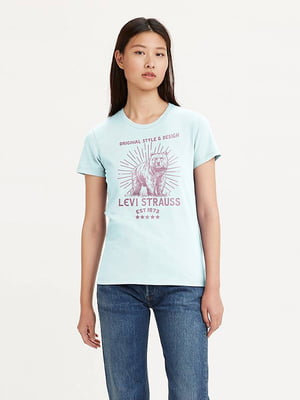 Жіноча футболка Levi's з принтом 1159801984 (Блакитний, S) | 6825059