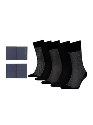 Подарунковий набір чоловічих шкарпеток Tommy Hilfiger високі 1159800958 (Чорний, 43-46) | 6825074