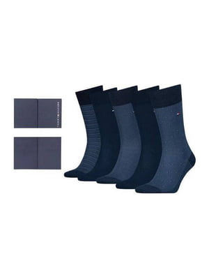 Подарунковий набір чоловічих шкарпеток Tommy Hilfiger високі 1159800959 (Синій, 43-46) | 6825075