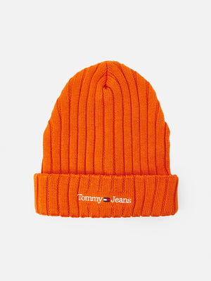 Шапка-бини Tommy Hilfiger с логотипом Tommy Jeans 1159802207 (Оранжевый, One size) | 6825114