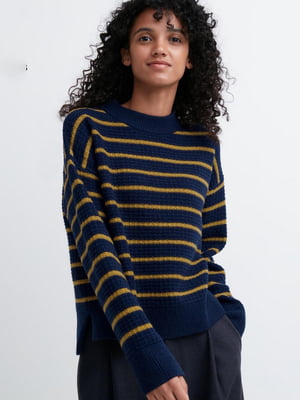 Вязаный свитер UNIQLO из шерсти 1159801263 (Синий, XS) | 6825153