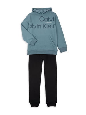Дитячий костюм Calvin Klein худі та джоггери 1159800861 (Зелений/Чорний, 5) | 6825318
