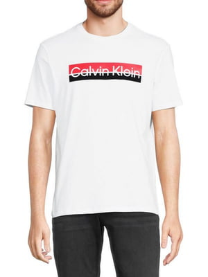 Мужская футболка Calvin Klein с логотипом 1159801174 (Белый, XL) | 6825322