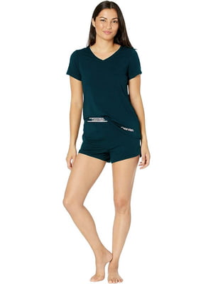 Женская пижама Calvin Klein футболка и шорты 1159801569 (Зеленый, L) | 6825337