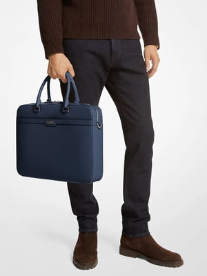 Мужская сумка портфель Michael Kors с логотипом 1159802286 (Синий, One size) | 6825393