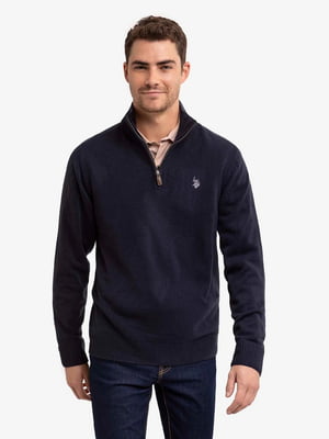Мужской свитер U.S. Polo Assn с молнией 1159801380 (Синий, M) | 6825435