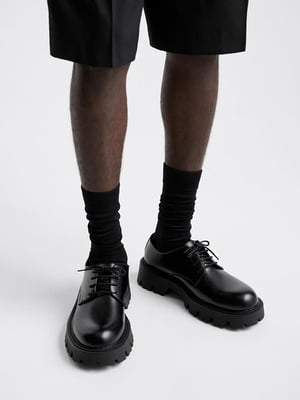Чоловічі туфлі на шнурках ZARA 1159799811 (Чорний, 44) | 6825514