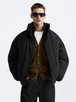 Мужская куртка ZARA с капюшоном 1159801070 (Черный, M) | 6825551