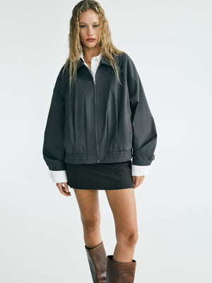 Женская куртка-бомбер ZARA водоотталкивающая 1159802002 (Серый, XS/S) | 6825588