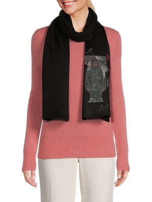 В'язаний жіночий шарф Karl Lagerfeld Paris 1159801407 (Чорний, One size) | 6825450