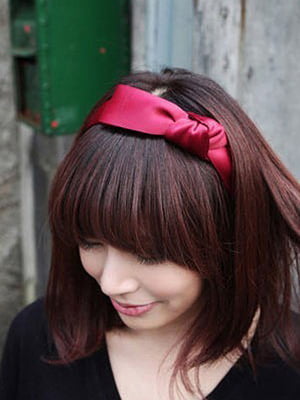 Обруч для волосся "Анастасія" вишневого кольору з бантом (ширина 3,2 см) | 6826251