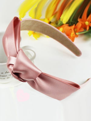 Обруч для волос "Анастасия" розового цвета с бантом (ширина 3,2 см) | 6826252