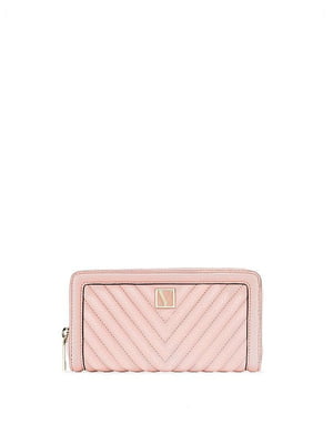 Стьобаний рожевий гаманець (19,5 х 10 х 2 см) | 6825812