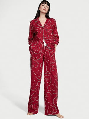 Червона принтована піжама: сорочка і штани | 6825905