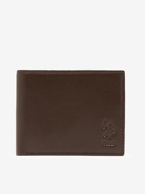 Шкіряне коричневе портмоне з логотипом | 6825940