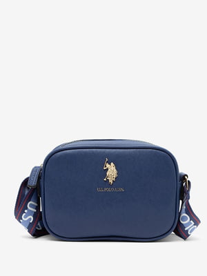 Синя сумка-кросбоді з логотипом (22х15 см) | 6825971