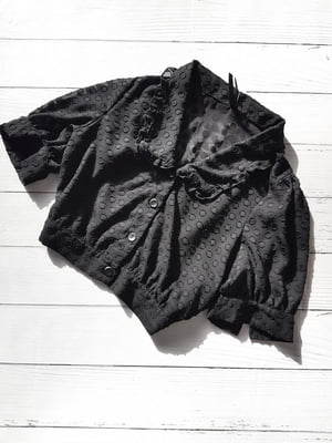 Топ-блуза на гудзиках з комірцем чорний | 6826412