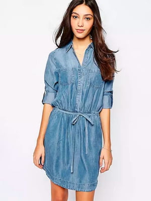Сукня-сорочка блакитна джинсова | 6826621
