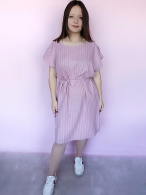 Сукня А-силуету рожева в смужку | 6826647