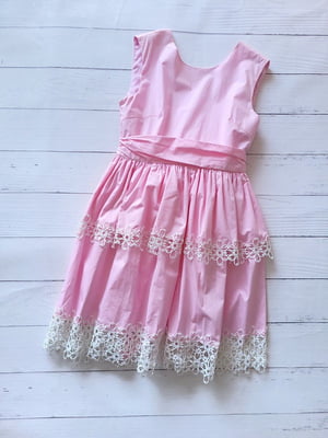Літня рожева сукня з мереживом | 6826795