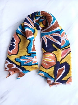 Різнокольоровий принтований шарф-плісе  (156х70 см) | 6826817