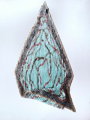 Блакитний платок ліссе на шию  у візерунок (56х56 см) | 6827017