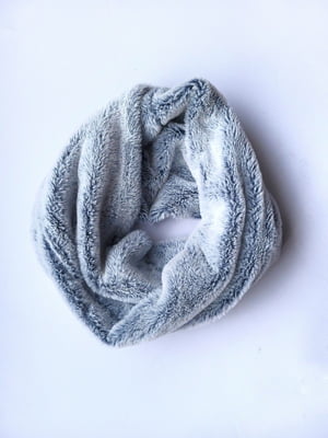 Сірий хутряний шарф-хомут  | 6827030