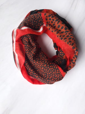 Різнокольолровий шарф-снуд в анімалістичний принт (156х72 см) | 6827037