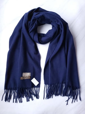 Кашеміровий синій шарф-палантин (190х74 см) | 6827099