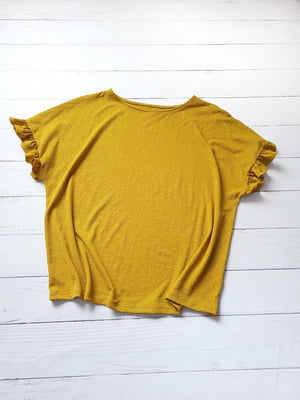Жовта однотонна блуза | 6827375