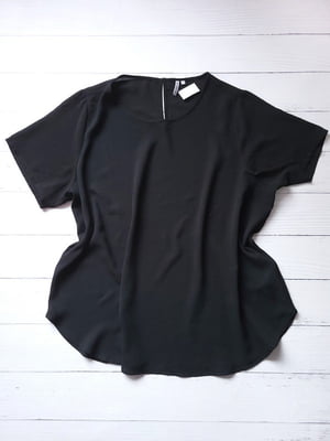 Чорна однотонна блуза оversize | 6827392