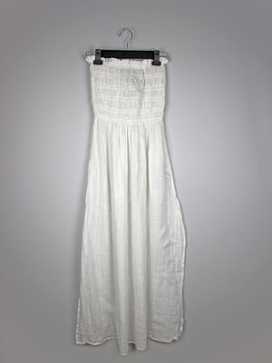 Біла вільна сукня-бюстьє з еластичним ліфом | 6287715