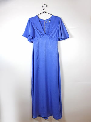 Синя сукня А-силуету з відрізною спідницею в складку | 6507645