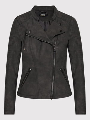 Чорна куртка-косуха на блискавці | 6508131