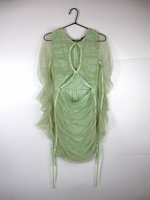 Зелена сукня-футляр з оборками | 6699891