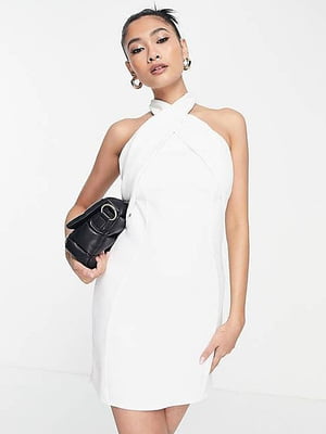 Біла сукня-футляр з напіввідкритою спинкою | 6722585