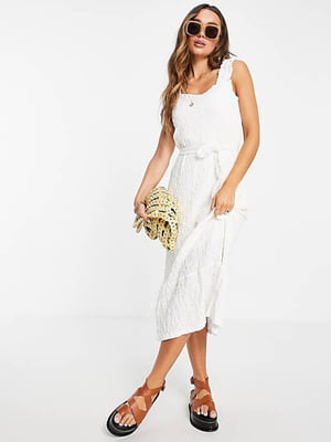 Біла сукня А-силуету з оборкою знизу | 6722979